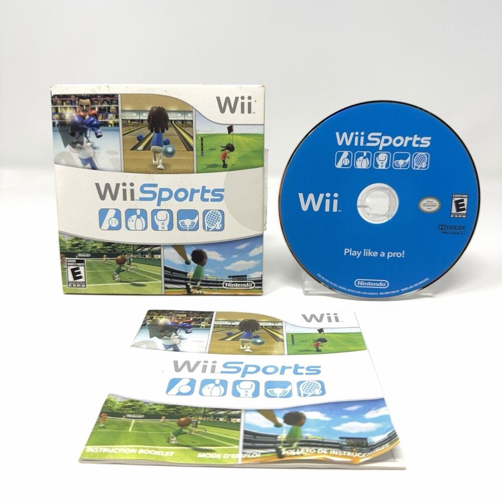 Wii Sports Nintendo Wii 2006 Cardboard Sleeve With Manual Tested